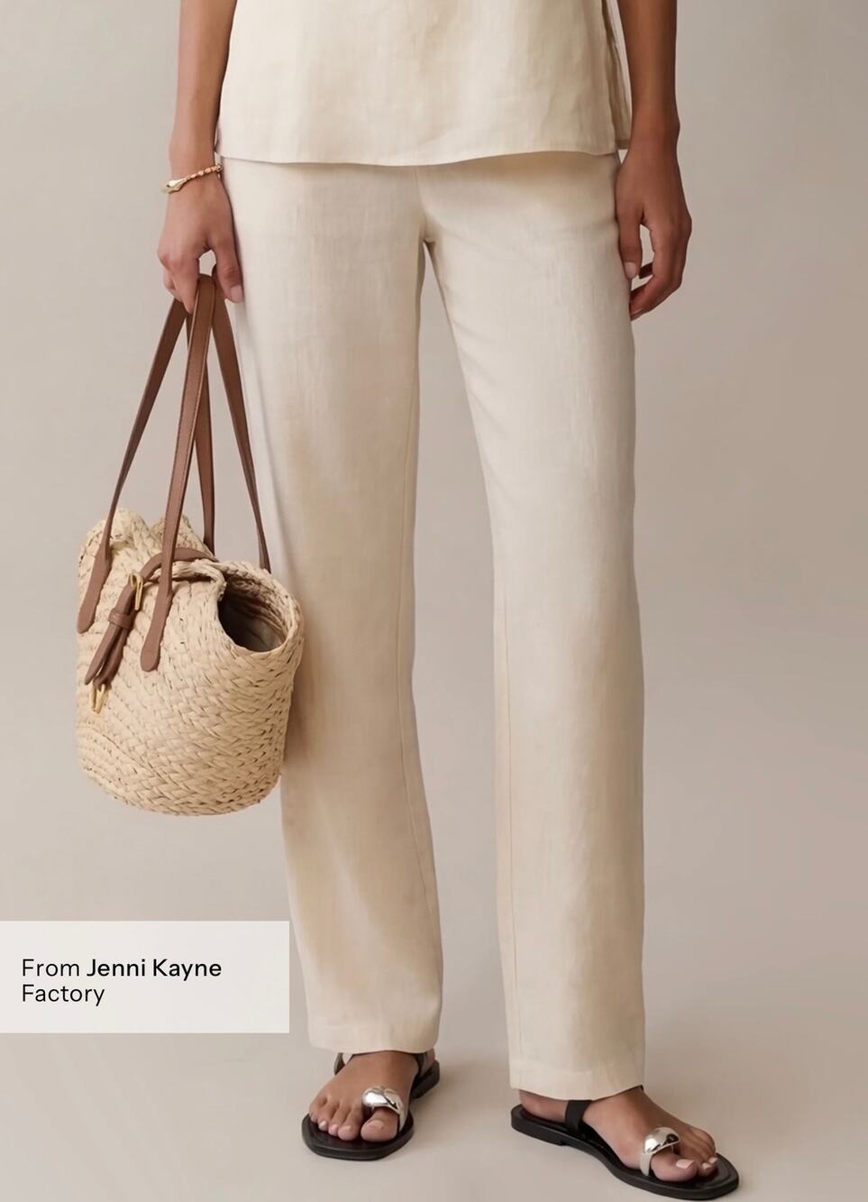 New kourt few Moda Circe linen pants beige sz L